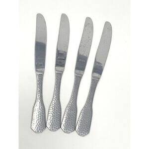 Pier 1 Imports Pll1 Dinner Modern Solid Knives Stainless Hammered 9.25” Set Of 4
